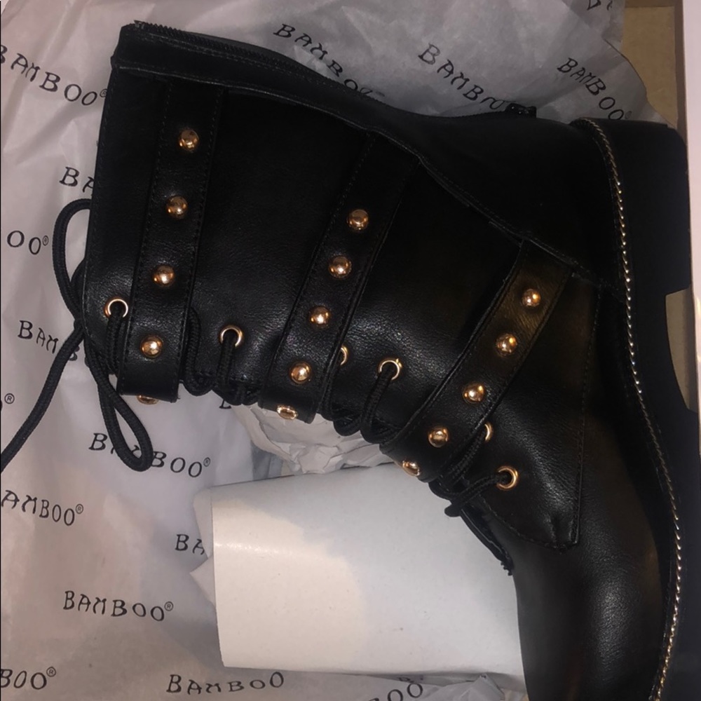 Black combat boots